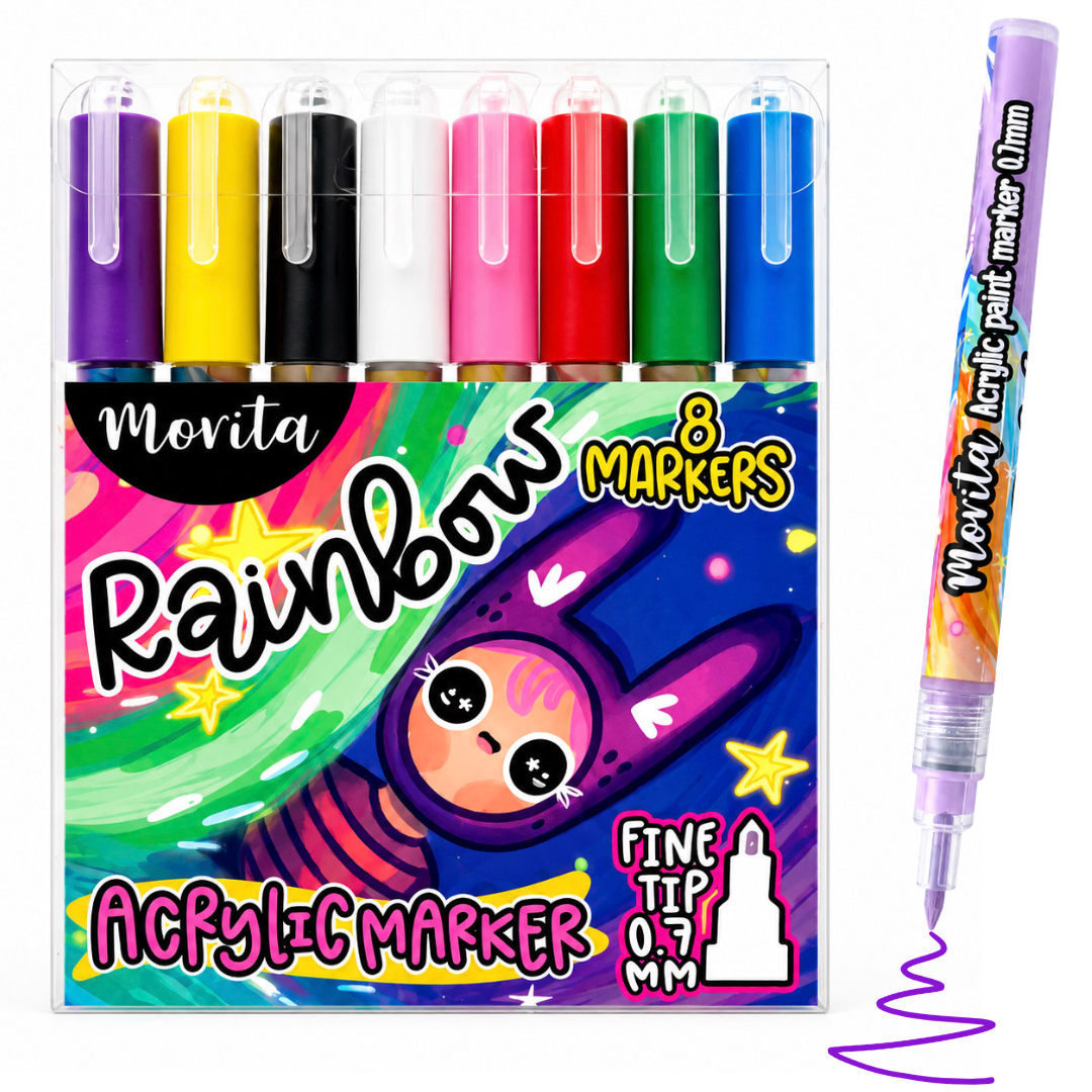 Morita Rainbow Acrylic Markers 8 Units