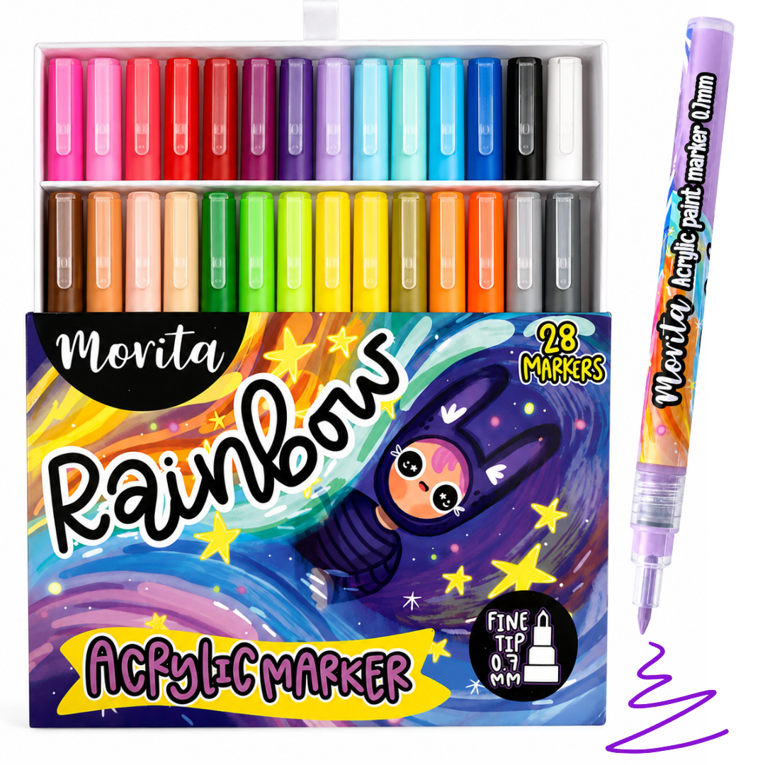 Acrylic Markers Morita Rainbow 28 Units