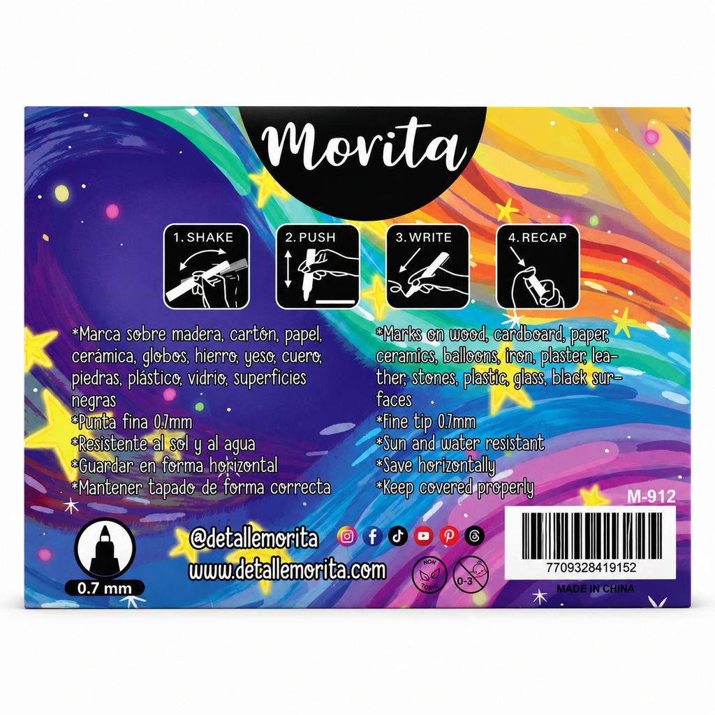 Acrylic Markers Morita Rainbow 28 Units