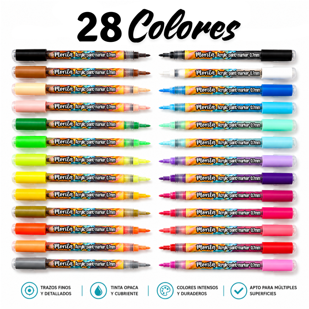 Acrylic Markers Morita Rainbow 28 Units